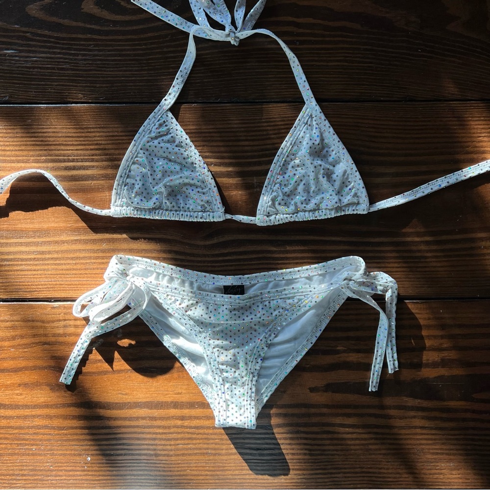 Daisy Beachwear White Sparkle Bikini